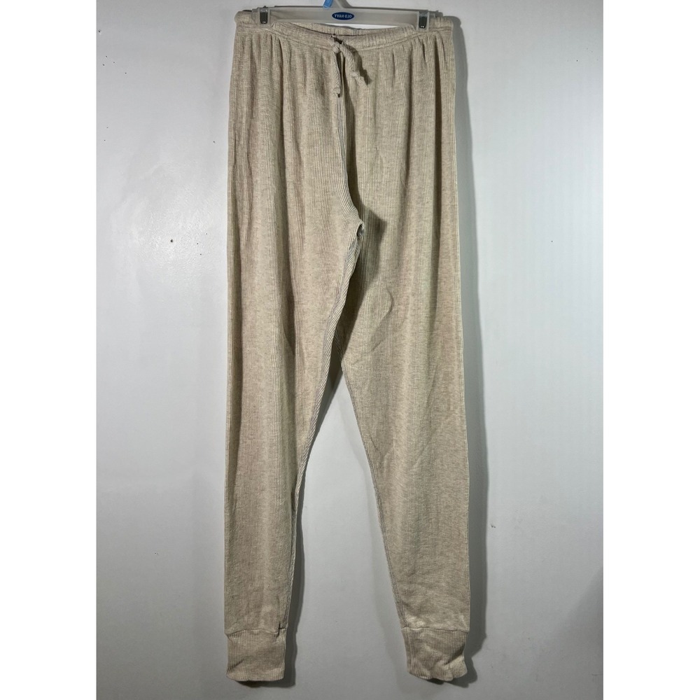 Fitigues Neiman Marcus Waffle Knit Cotton Straight Leg Pants Oat S NWT
